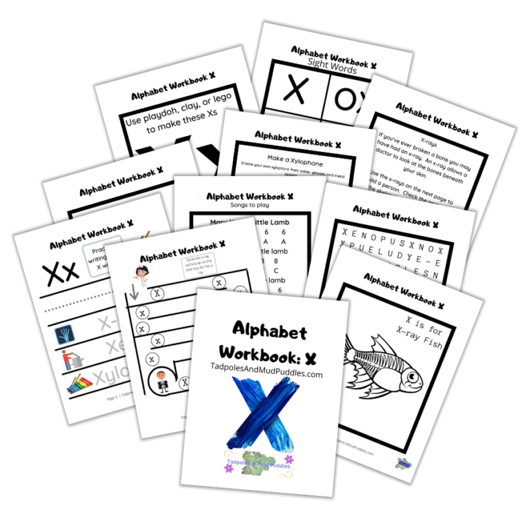 Alphabet Workbook Details - Tadpoles and Mud Puddles