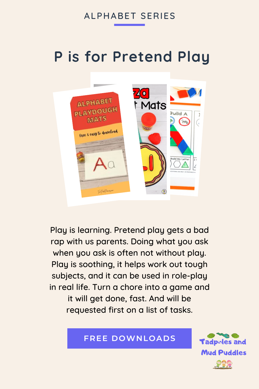 P is for pretend play pin